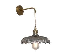 XHJL Wall Lights Flower Glass Shade Adjustable Wire Vintage Wall Mounted Light with Rotary Switch Modern Wall Sconce for Bedroom Living Room Hallway Farmhouse Bar Doorway (Gray)