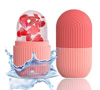 XHJRI Ice Cube Roller Massager for Face, Eyes and Neck Naturally Conditioning and Skin Care,De-Puff Eye Bags,Reduce Migraine Pain,Reusable Massage Silicone Ice Mold (Pink)