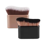 XhjzgcTech 2 Pcs Self Tan Brush, Self Tanning Brush for Body, Face, Neck, Legs, Arms & More, Soft Nylon Bristles, Black, Milk Tea Color