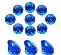 XHKDSYMC 100 pcs Acrylic Diamond Gems, Blue Acrylic Diamonds 1 Inch Faux Diamonds Large Acrylic Diamond Vase Filler Fake Diamonds Decor for Party, Event, Wedding, Arts & Crafts, Birthday Decorations