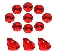 XHKDSYMC 100Pcs Clear Acrylic Diamonds 25mm Wedding Table Scatters Gemstones Confetti for Vase Fillers,Floral Decor,Bridal Shower Decorations,Home Centerpieces,Candle Display (Red)