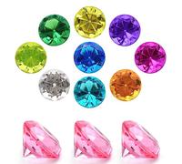 XHKDSYMC 100Pcs Clear Acrylic Diamonds 25mm Wedding Table Scatters Gemstones Confetti for Vase Fillers,Floral Decor,Bridal Shower Decorations,Home Centerpieces,Candle Display (Multicolor)