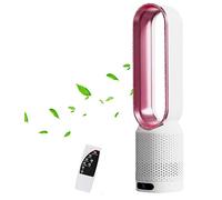 XHKJGS 2 in 1 Modern air Purifier bladeless Tower Fan,leafless Fan for Home Office use,90° oscillating Floor Standing with Remote,8 speeds,120min Timer,LED Touch Sn,22inch Desk
