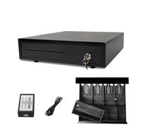 XHKJGS Cash Register for Small Businesses Manual Push Open Drawer with Key Lock, Removable Coin Compartment, Ideal for Small Business Retail POS Systems