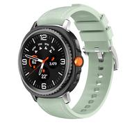 xhKJO Breathable WatchBands for Galaxy Watch 8 40mm 44mm Wristband,Flip Clasp Leather Straps WatchBand WristStrap,Replacement Bands Wrist Strap Bracelet for Galaxy Watch 8 Classic 46mm (green)