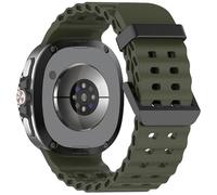 xhKJO Flip Clasp WatchBands for Galaxy Watch 8 Classic 46mm Wristband, Silicone Straps WatchBand WristStrap, Replacement Bands Wrist Strap Bracelet for Galaxy Watch 8 40mm 44mm (army green)