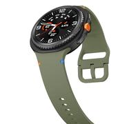 xhKJO Flip Clasp Wrist Strap for Galaxy Watch 8 40mm 46mm Wristband,Silicone WatchBand WristStrap,Replacement Bands WatchBands Bracelet for Galaxy Watch 8 Classic 46mm Accessories (green, S)
