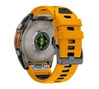 xhKJO Replacement Band for Garmin Quatix 8 51mm Wristband, Silicone WatchBand Wrist Strap, Replacement Bands Bracelet Wrist Strap for Garmin Tactix 8 amoled 51mm /Tactix 8 Solar 51 mm (orange black)