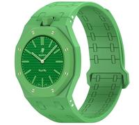 xhKJO Replacement Bands for Swatch Royal Pop Wristband,Sport Silicone WatchBand Wrist Strap,Replacement Straps Bracelet Wrist Strap WatchBand for Swatch x AP Royal Pop (green, crown at 3 o’clock)