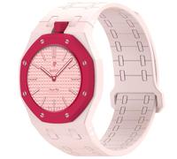 xhKJO Replacement Bands for Swatch Royal Pop Wristband,Sport Silicone WatchBand Wrist Strap,Replacement Straps Bracelet Wrist Strap WatchBand for Swatch x AP Royal Pop (pink 1, crown at 12 o’clock)