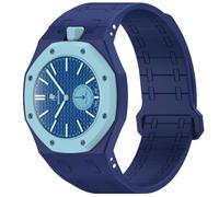 xhKJO Replacement Bands for Swatch Royal Pop Wristband,Sport Silicone WatchBand Wrist Strap,Replacement Straps Bracelet Wrist Strap WatchBand for Swatch x AP Royal Pop (blue, crown at 3 o’clock)
