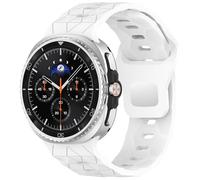 xhKJO Silicone Breathable WatchBands for Galaxy Watch 8 40mm 44mm Wristband,Flip Clasp Straps WatchBand WristStrap,Replacement Bands Wrist Strap Bracelet for Galaxy Watch 8 Classic 46mm (white)