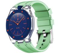 xhKJO Sport Strap for Swatch Royal Pop Wristband,Sport Silicone WatchBand Wrist Strap,Replacement Straps Bracelet Wrist Straps WatchBand for Swatch x AP Royal Pop (green 1, crown at 3 o’clock)
