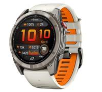 xhKJO Sport Straps for Garmin Fenix 8 Pro Amoled 47MM Wristband, Replacement WatchBand Silicone Wrist Strap, Replacement Bands Bracelet Wrist Strap for Garmin Fenix 8 Pro Amoled 47MM (beige orange)