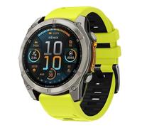 xhKJO Strap for Garmin Fenix E 47mm / 8 47MM Wristband,Silicone Wrist Strap Bands Bracelet WristStrap WatchBand Replacement Straps for Garmin Quatix 7 Pro 47mm / Epix Pro Gen 2 (lemon black)