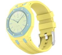 xhKJO WatchBand for Swatch Royal Pop Wristband,Sport Silicone Replacement Bands WatchBand Wrist Strap, Replacement Straps Bracelet Wrist Strap for Swatch x AP Royal Pop (yellow, crown at 12 o’clock)