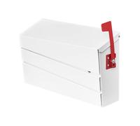xhlokk Wall-Mount Mailbox for Outside, Morden Metal Wall Mailbox, Lockless Mailbox Large Capacity Outdoor Decoration with Flag, White