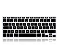 XHLWZR English Language Silicone Keyboard Cover Skin for MacBook Air 13" A1369/A1466,for MacBook Pro 13" 15" 17" (2015 or Older Version),European Layout EU/UK Protective Skin,Black