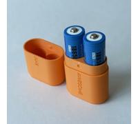 XHM Awesome 2-Pack 18650 Battery Storage Case, Portable Protective Battery Holder Organizer, Durable Hard Shell Battery Box, Compatible with Flat Top & Button Top 18650 Lithium Batteries (Orange)