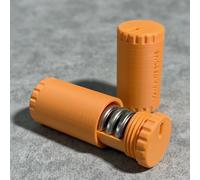 XHM Awesome CR2032 Battery Holder 2 Pack, 6 Colors Optional, Eco-Friendly Biodegradable Battery Case Holds 6 Batteries, Water-Resistant Snap Closure for Travel & Daily Use (Orange)