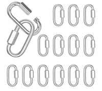 XHMAXE 15PCS M6 Heavy Duty Locking Quick Links, 2.36 Inch Quick Chain Links | 875 Lbs Capacity With Galvanized Steel Construction For Hammocks, Pet Leads, Key Chains, Gym Equipment And Camping