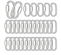 XHMAXE 25PCS M6 Heavy Duty Locking Quick Links, 2.36 Inch Quick Chain Links | 875 Lbs Capacity With Galvanized Steel Construction For Hammocks, Pet Leads, Key Chains, Gym Equipment And Camping