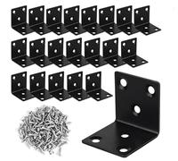 XHMAXE Pack of 10 Angle Connectors, 40 x 40 x 40 mm Perforated Plate Angle 90 Degrees Heavy Duty Metal Angle Connectors Flat Plate Wood Connector for Roof Slats Furniture Build