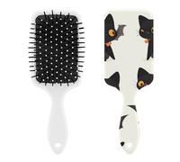 XHMKGGYBZ Air Cushion Hair Brush for Women - Six Winged Sprite Black Cat Detangling Brush for Curly Thick Wet Hair - Scalp Massage Hairbrush with Flexible Nylon Bristles