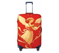 XHMKGGYBZ Realistic Red Lips Closeup Elastic Suitcase Cover 4-Size Luggage Protector, Scratch & Stain Resistant Carry On Luggage Cover Protector, Washable Luggage Covers, Love Angel Violin Serenade, L