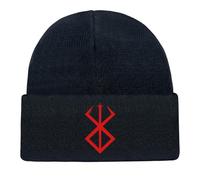 xhomeshop Berserk Beanie Hat Skull Winter Knit Hat for Boys Girls Guts Skull Knight Cap Slouchy Winter Gothic Skull Knitted Hats Bobble Hat Cuff Knit