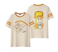 xhomeshop Cute Chiikawa Rabbit Print Cos Rabbit Dog 3D Digital Printing Kawaii Anime Pattern Printed T-Shirt Lovely Hachiware Short Sleeves Tops