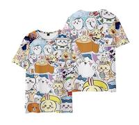 xhomeshop Cute Chiikawa Rabbit Print Cos Rabbit Dog 3D Digital Printing Kawaii Anime Pattern Printed T-Shirt Lovely Hachiware Short Sleeves Tops