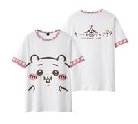 xhomeshop Cute Chiikawa Rabbit Print Cos Rabbit Dog 3D Digital Printing Kawaii Anime Pattern Printed T-Shirt Lovely Hachiware Short Sleeves Tops