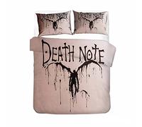 xhomeshop Death Note Bedding Set 2 Pcs/3 Pcs Set Quilt Cover and Pillowcases, Anime 3D Print Bedding with Zipper Closure