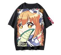 xhomeshop Miss Kobayashi's Dragon Maid T-Shirt Anime Print Creative Tops Loose Casual Street Style T-Shirt Women Men