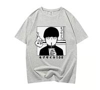xhomeshop Mob Psycho 100 T-Shirt Comfortable Casual Short-Sleeve Tops Loose Plus Size T-Shirt for Men and Women