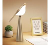 Xhope4u Small Desk Lamp, Bird Lamp, 10 Level Dimmable Brightness Bedside Night Light, Bedroom Table Lamp for Dorm, Office, Gifts, Reading, 3 Colors, Metal Finish, Gold, 360° Rotation