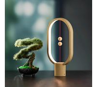 Xhope4u Table Lamp for Bedroom - Balance Lamp,Bedside Lamp with Touch Dimmer,Christmas Gifts,Nightstand Lamp,3 Level Brightness Rechargered Night Light for Home,Office,College Dorm (Wood Color)