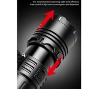 XHP360 LED Flashlight 9500 Lumens Rechargeable | 9500 lumens max output, XHP360 bulb, 4 light modes, strong/weak/ for strobe/SOS, ideal for darkness(Black 21.8*7.1*6.2cm)