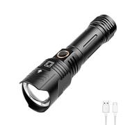 XHP90 LED Torches Super Bright Rechargeable 8000 Lumens, WESLITE Handheld Flashlight High Lumens Tactical Torch Light 5 Modes Zoomable with Power Display for Camping Hiking Emergency
