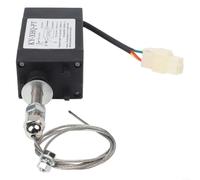 XHQ-PT Diesel Engine Stop Solenoid Valve 12V 24V Electric Throttle Adjuster for Generator Shutdown Control 90-110N Pull Plastic Housing -40°C to 150°C 220x80x50mm(Normal open 12V)