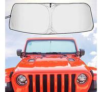 XHRING Windshield Sun Shade Custom Fit for Jeep Wrangler JL JK Gladiator Rubicon Sahara 4XE JKU Sport S Mojave X TJ Accessories, Front Window Sunshade Sun Visor Shield for Wrangler Gladiator 2000-2024