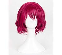 XHSDOZD Anime Cosplay Wig, Akatsuki No Yona Yona Wig, Rose Pink Curly Short Wig, with Free Wig Cap, for Party, Daily Life, Halloween Wig Cosplay