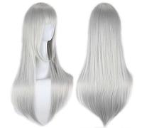 XHSDOZD Anime Cosplay Wig，K Project Kushina Anna Wig，Silver white long straight Wig，with Free Wig Cap，for Christmas Carnival party Halloween Cosplay Wig