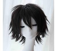 XHSDOZD Anime Cosplay Wig，Psycho-Pass Kougami Shinya Wig，Black short Wig，with Free Wig Cap，for Christmas Carnival party Halloween Cosplay Wig