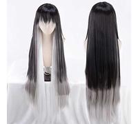 XHSDOZD Anime Cosplay Wig，Touken Ranbu Online Juzumaru Tsunetsugu Wig，Black gray gradient long Wig，with Free Wig Cap，for Christmas Carnival party Halloween Cosplay Wig