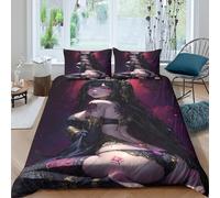 XHSMSHWY Anime Girl for Boys Girls 3D Print A Beauty Duvet Cover Quilt Cover Comforter Covers Bedding Set Soft Microfiber with Pillow Cases with Zipper Closure 3 Pieces King（220x240cm）