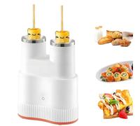 XHSMYXGS Automatic Omelette Machine, Double Tube Egg Roll Maker, Breakfast Sausage Rolls, Hot Dog Rolls Machine, Non Stick Cooking Tool, 7min Fast Cooking (White)