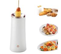XHSMYXGS Automatic Rising Egg Roll Maker, Electric Omelette Maker With 8 Minutes Cooking Automatic Rising & Non Stick Coating, Hot Dog Rolls Maker for Sausage (White)