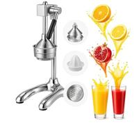 XHSMYXGS Heavy Duty Cast Iron Manual Juicer - Stainless Steel Citrus Squeezer for Lemon & Orange - Easy to Clean Countertop Juicing for Home & Bar Use (Silver)